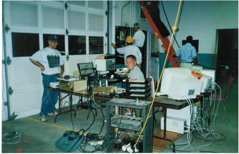 Area Fire Alarm Superintendents, radio technicians and dispatchers aided in the move.  Even LifeStar helicopter was landed during a major incident from this M*A*S*H style set up!  