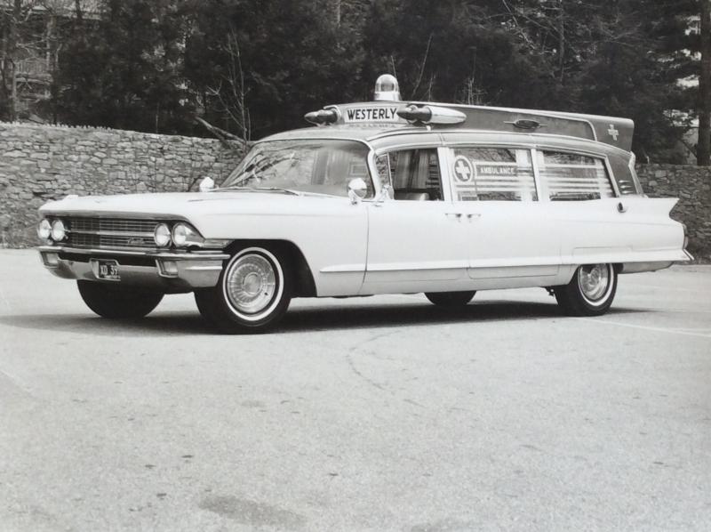 A 1962 Cadillac Superior Ambulance.