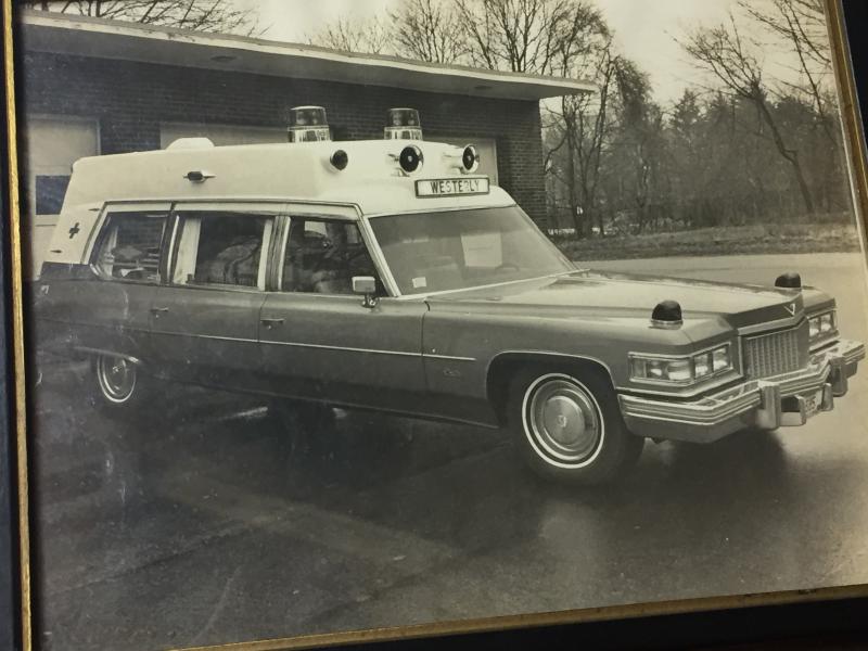 A 1976 Cadillac Midland Ambulance.