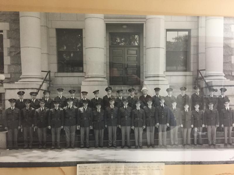1935 Westerly Sanitary Corps photo in front of Town Hall.